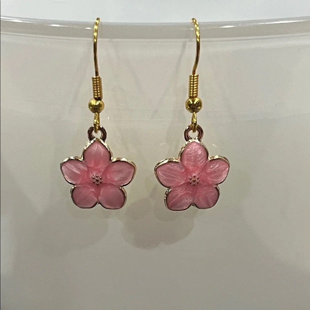 Pink Floral Earrings